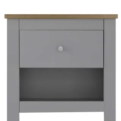 Wohnen Kommoden|Nachttische*Scandi Chic Nachtkommode in Grau mit Eiche - Donia