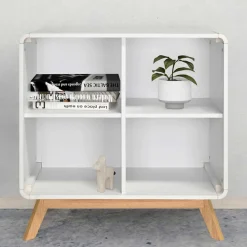 Wohnen Scandi Chic Regal in Weiß mit Eiche - Kolreva