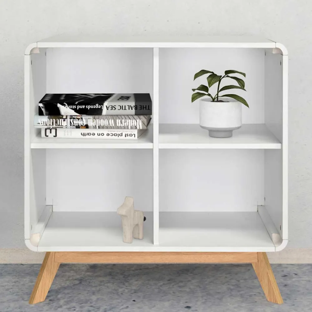 Wohnen Scandi Chic Regal in Weiß mit Eiche - Kolreva