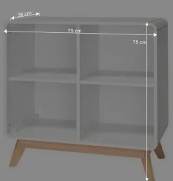 Wohnen Scandi Chic Regal in Weiß mit Eiche - Kolreva