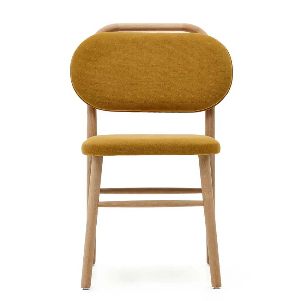 Wohnen Skandinavische Möbel|Küchenstühle*Scandi Chic Stühle in Gelb Chenille - Quinn (2er Set)