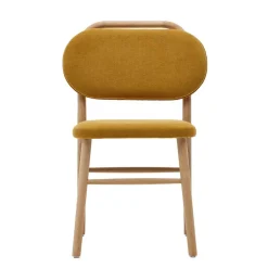 Wohnen Skandinavische Möbel|Küchenstühle*Scandi Chic Stühle in Gelb Chenille - Quinn (2er Set)