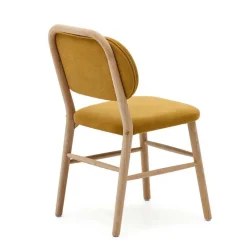 Wohnen Skandinavische Möbel|Küchenstühle*Scandi Chic Stühle in Gelb Chenille - Quinn (2er Set)