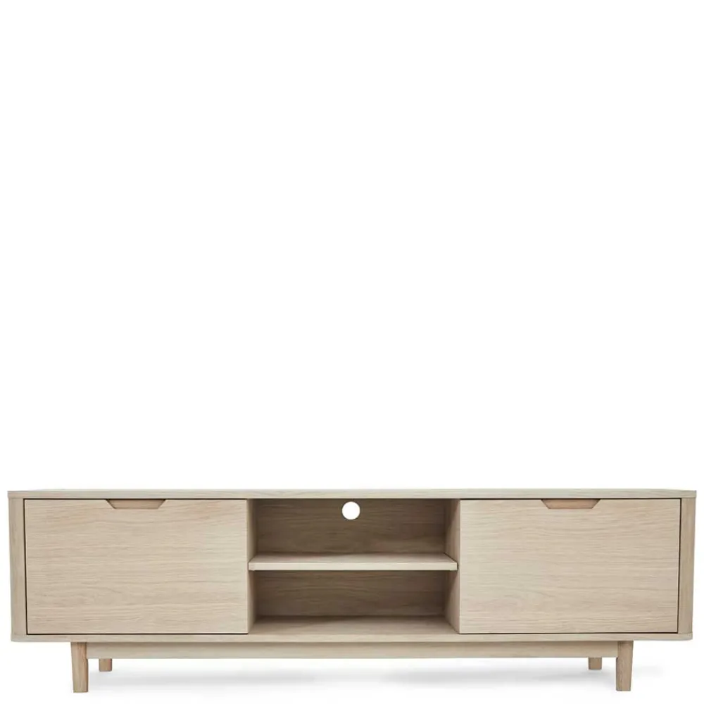 Wohnen Tv & Hifi-Möbel|Tv & Hifi-Möbel*Scandi Chic TV Lowboard in Eiche Weiß - Rosanna