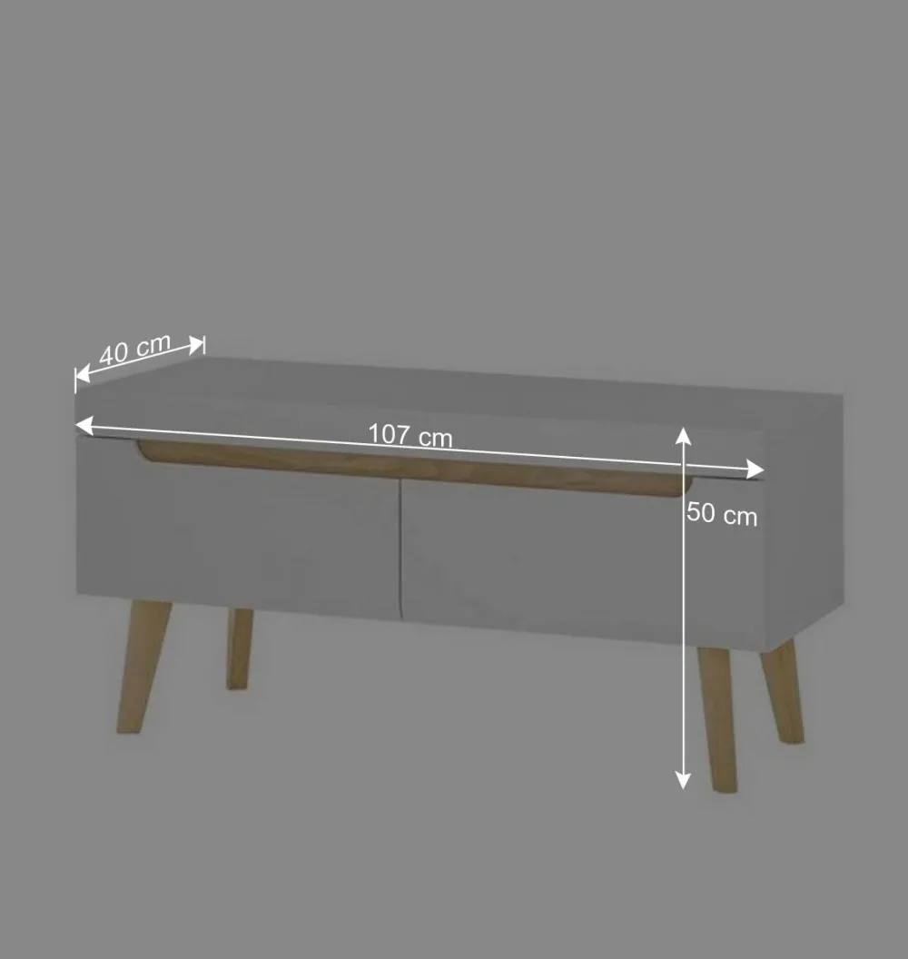 Wohnen Scandi Chic TV Wohnwand Möbel - Ginko (vierteilig)