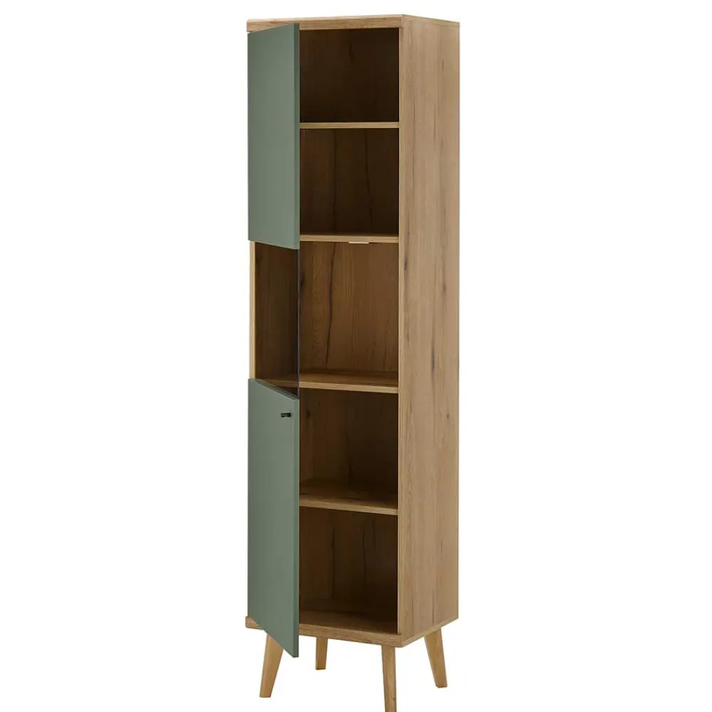 Wohnen Scandi Chic Wohnwand in Graugrün - Oliva (dreiteilig)