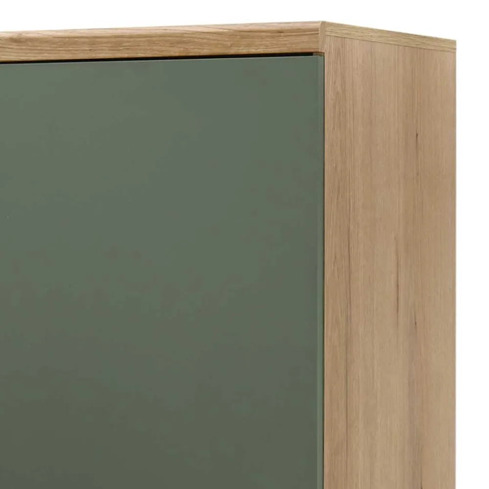 Wohnen Scandi Chic Wohnwand in Graugrün - Oliva (dreiteilig)