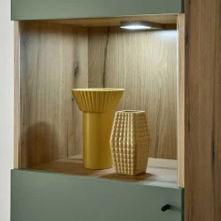 Wohnen Scandi Chic Wohnwand in Graugrün - Oliva (dreiteilig)