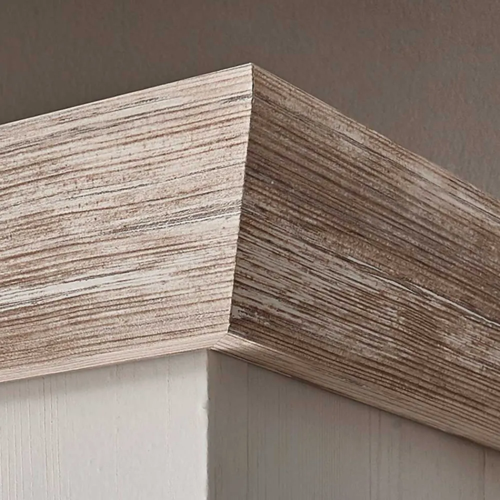 Wohnen Sideboards & Kommoden|Sideboards & Kommoden*Scandi Landhaus Highboard in Weiß Pinie Shabby Nedita 140 cm breit