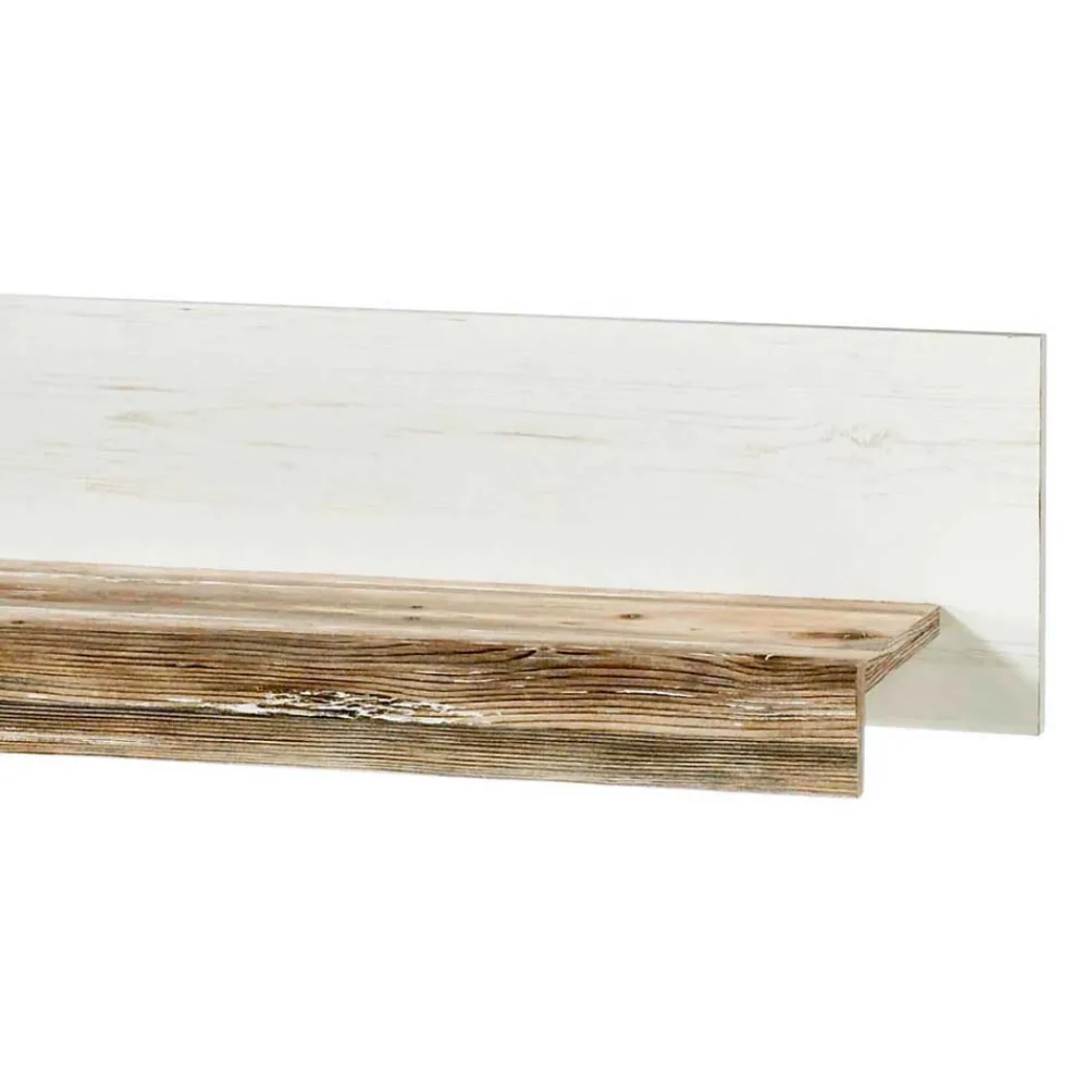 Wohnen Wohnwände|Wohnwand*Scandi Landhaus Wohnzimmermöbel Set Nedita in Weiß (vierteilig)