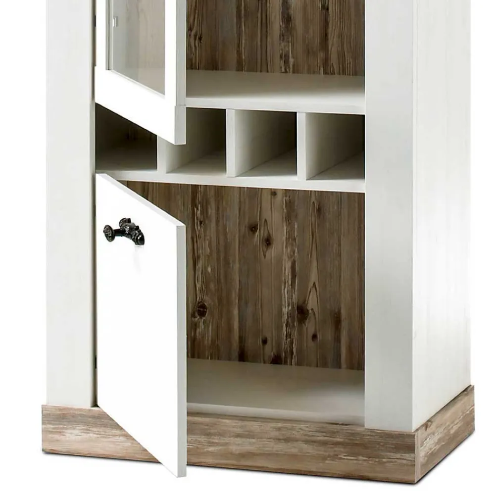 Wohnen Wohnwände|Wohnwand*Scandi Landhaus Wohnzimmermöbel Set Nedita in Weiß (vierteilig)