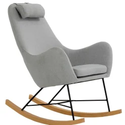 Wohnen Scandi Schaukelstuhl mit grauem Stoff - Karin
