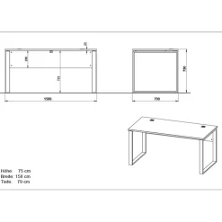 Wohnen Bürotische*Scandi Schreibtisch Kombi in Weiß - Ziharo (zweiteilig)