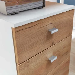 Wohnen Bürotische*Scandi Schreibtisch Kombi in Weiß - Ziharo (zweiteilig)