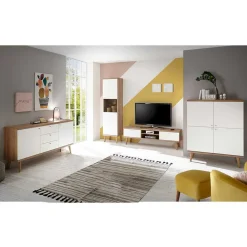 Wohnen Wohnwände|Wohnwand*Scandi Wohnkombination zweifarbig - Cablos (vierteilig)