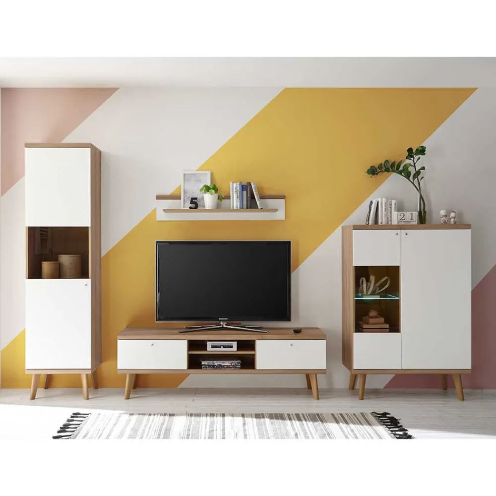 Wohnen Wohnwände|Wohnwand*Scandi Wohnwand Möbel als Set - Cablos (vierteilig)