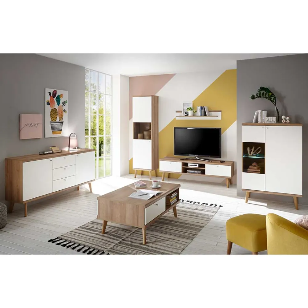 Wohnen Scandi Wohnzimmer Einrichtung Set - Cablos I (sechsteilig)