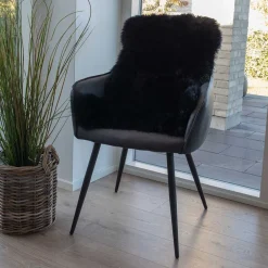 Wohnen Schaffell in Schwarz 85x5x50 cm - Claus