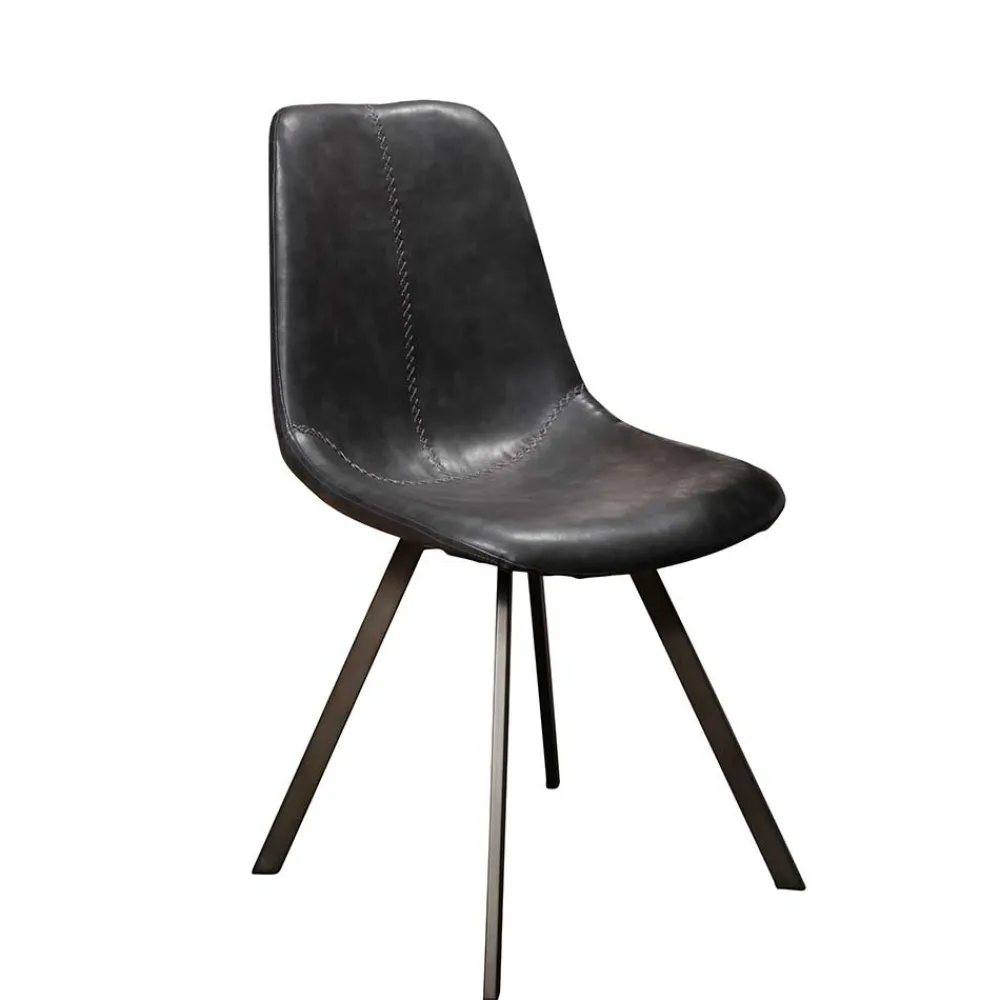 Wohnen Loft Möbel|Industrial Möbel*Schalensitz Stühle in Schwarz - Carlotte (4er Set)