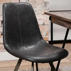 Wohnen Loft Möbel|Industrial Möbel*Schalensitz Stühle in Schwarz - Carlotte (4er Set)