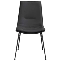 Wohnen Küchenstühle|Esszimmerstühle*Schalenstuhl in Schwarz - echtes Leder - Freedoms (2er Set)