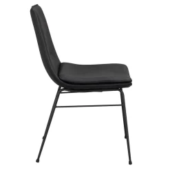 Wohnen Küchenstühle|Esszimmerstühle*Schalenstuhl in Schwarz - echtes Leder - Freedoms (2er Set)