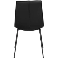 Wohnen Küchenstühle|Esszimmerstühle*Schalenstuhl in Schwarz - echtes Leder - Freedoms (2er Set)