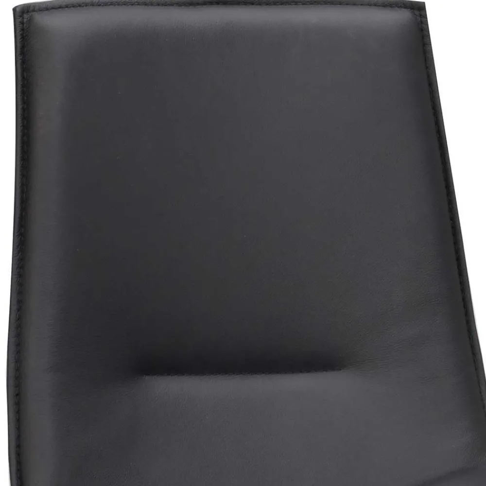 Wohnen Küchenstühle|Esszimmerstühle*Schalenstuhl in Schwarz - echtes Leder - Freedoms (2er Set)