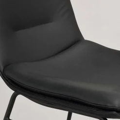 Wohnen Küchenstühle|Esszimmerstühle*Schalenstuhl in Schwarz - echtes Leder - Freedoms (2er Set)