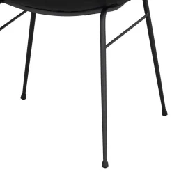 Wohnen Küchenstühle|Esszimmerstühle*Schalenstuhl in Schwarz - echtes Leder - Freedoms (2er Set)