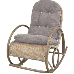 Wohnen Schaukelstuhl aus graubraunem Rattan Geflecht - Tulima