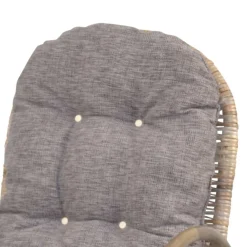 Wohnen Schaukelstuhl aus graubraunem Rattan Geflecht - Tulima