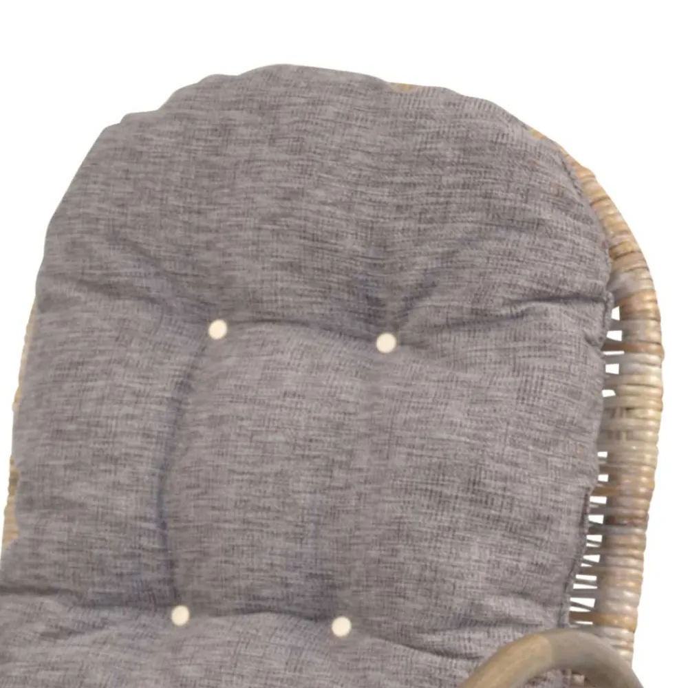 Wohnen Schaukelstuhl aus graubraunem Rattan Geflecht - Tulima