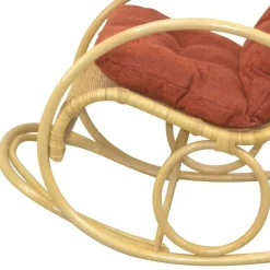 Wohnen Schaukelstuhl aus Rattan Geflecht in Natur - Abekasa