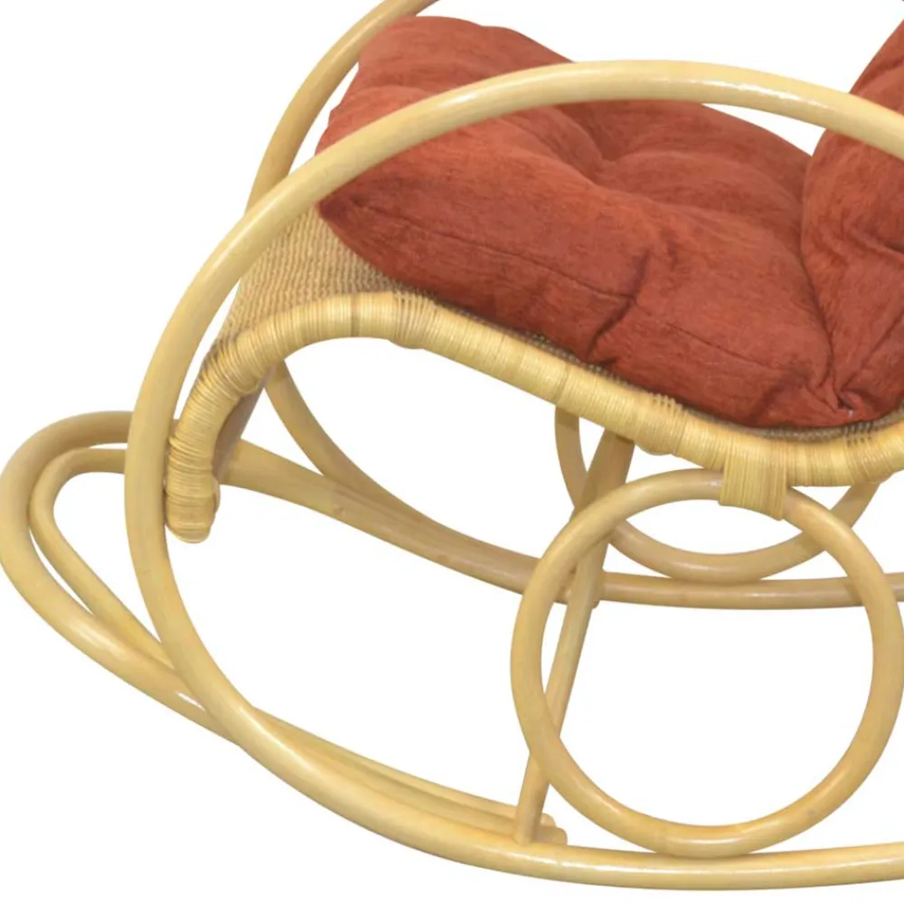 Wohnen Schaukelstuhl aus Rattan Geflecht in Natur - Abekasa