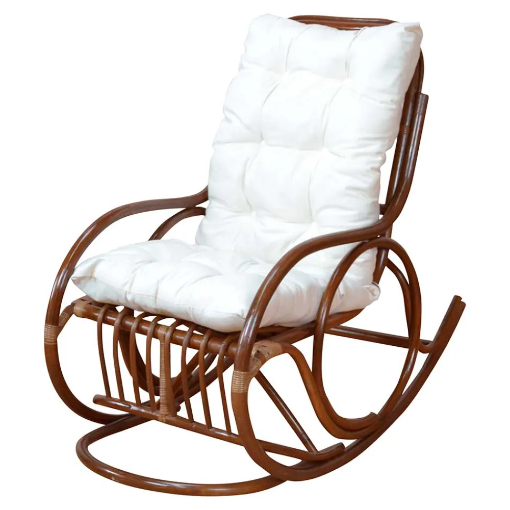 Wohnen Braune Möbel|Rattanmöbel*Schaukelstuhl Meryno aus Rattan