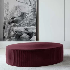 Wohnen Scheibenförmiger Hocker in Bordeaux Rot - Capa