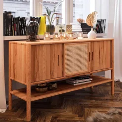 Wohnen Rattanmöbel|Sideboards & Kommoden*Schiebetüren Kommode mit Ablageboden - Indrya