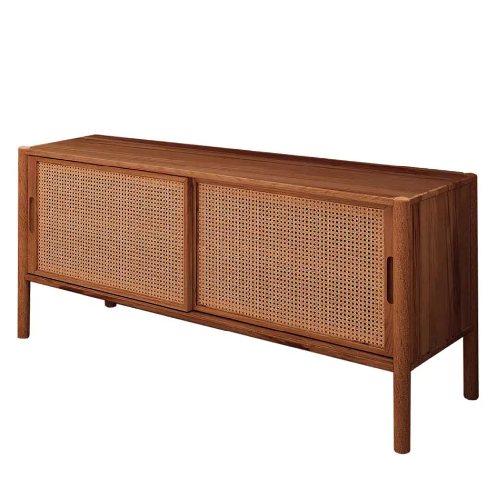 Wohnen Sideboards & Kommoden|Tv & Hifi-Möbel*Schiebetüren Lowboard aus Wildbuche - Indrya