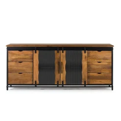 Wohnen Küchenschränke|Sideboards*Schiebetüren Sideboard mit Riffelglas - Aglia