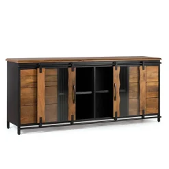 Wohnen Küchenschränke|Sideboards*Schiebetüren Sideboard mit Riffelglas - Aglia