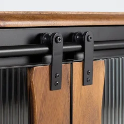 Wohnen Küchenschränke|Sideboards*Schiebetüren Sideboard mit Riffelglas - Aglia