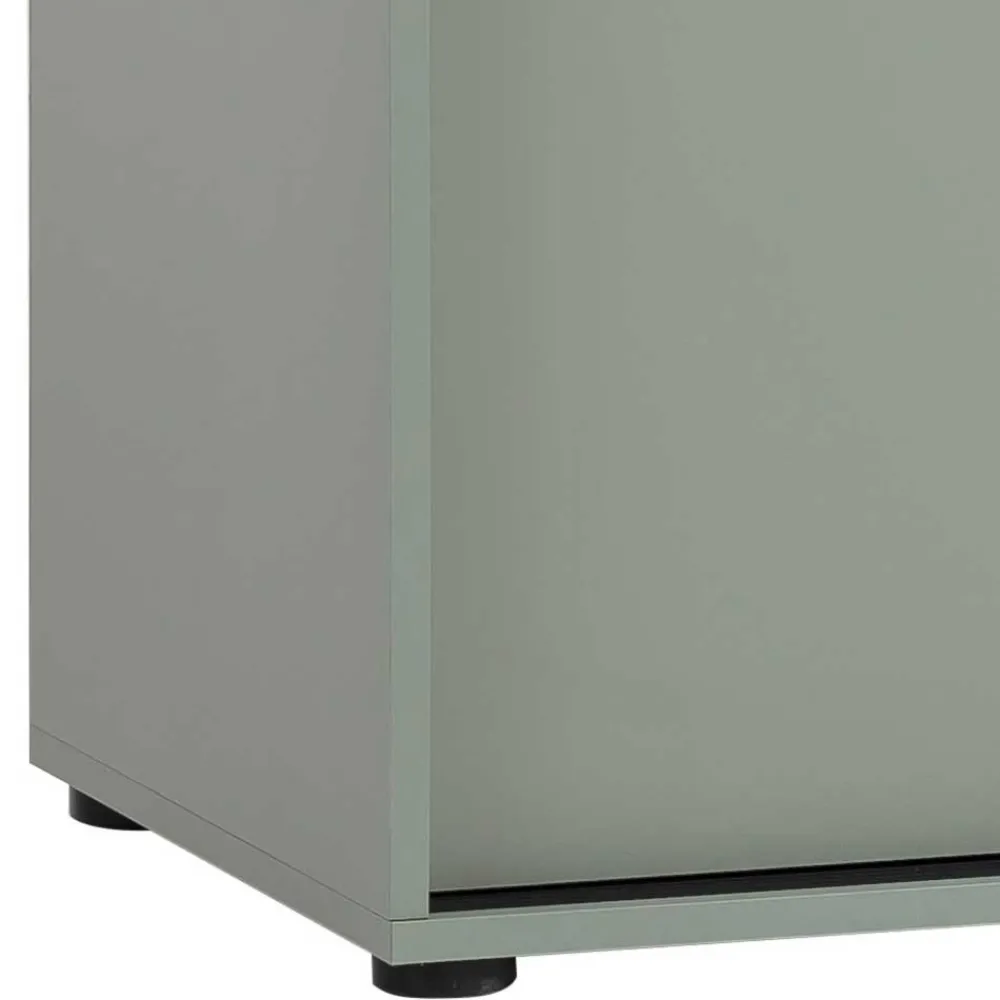 Wohnen Schiebetüren-Aktenschrank in Graugrün - Espresso
