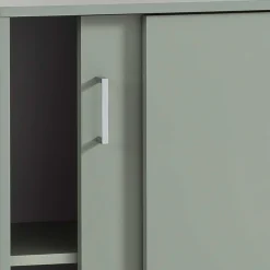 Wohnen Schiebetüren-Aktenschrank in Graugrün - Espresso