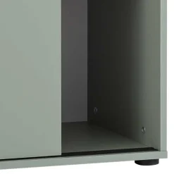 Wohnen Schiebetüren-Aktenschrank in Graugrün - Espresso