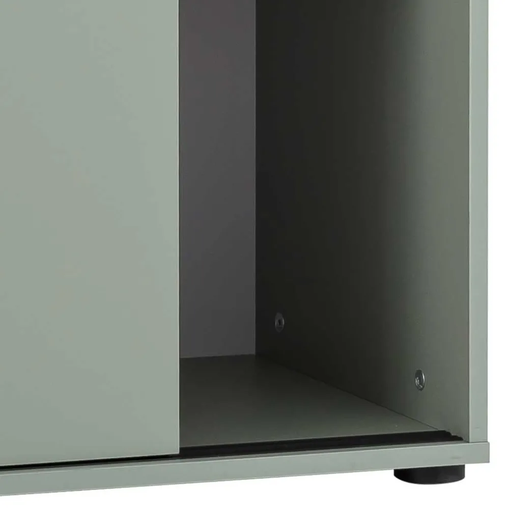 Wohnen Schiebetüren-Aktenschrank in Graugrün - Espresso