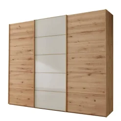 Wohnen Naturholzmöbel|Schränke*Schiebetüren-Kleiderschrank in Beige Glas - Nikoba