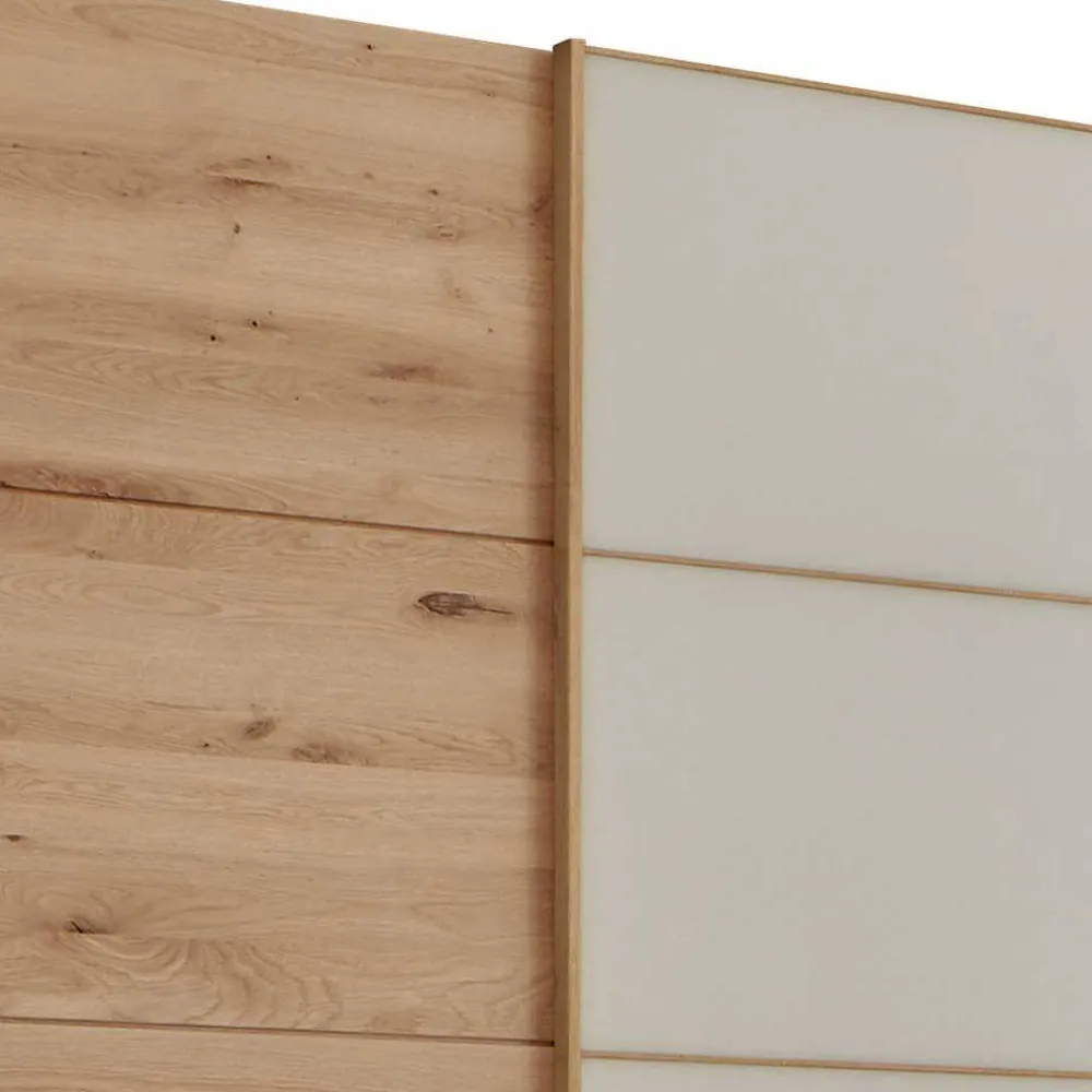Wohnen Naturholzmöbel|Schränke*Schiebetüren-Kleiderschrank in Beige Glas - Nikoba