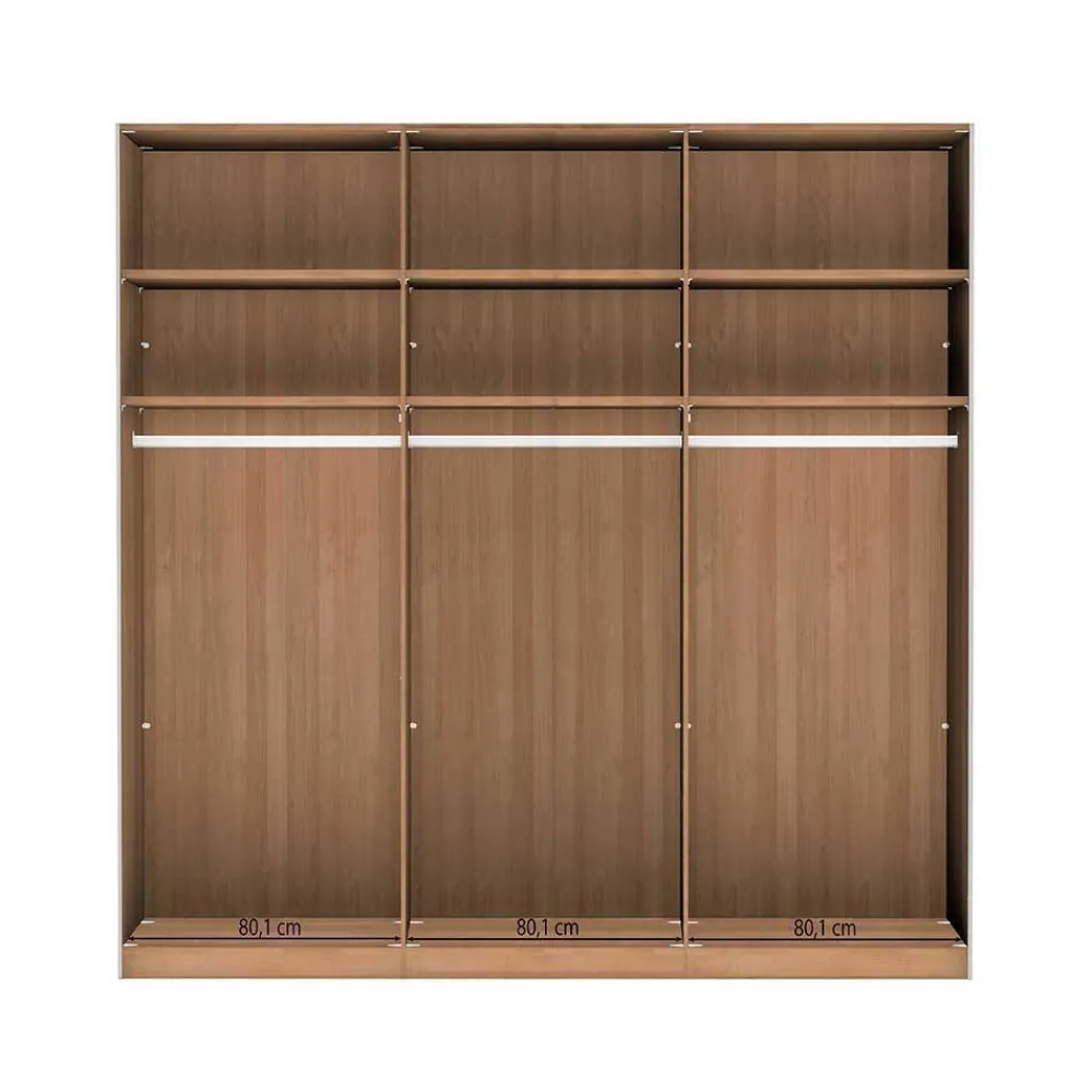 Wohnen Naturholzmöbel|Schränke*Schiebetüren-Kleiderschrank in Beige Glas - Nikoba
