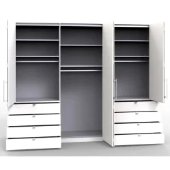 Wohnen Weiße Möbel|Schränke*Schlafbereich Kleiderschrank mit acht Schubkästen - Dolienca